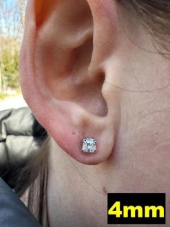 Real Moissanite Stud Earrings Square Asscher Cut 925 Silver Screwbacks 4mm-8mm -Harlem Bling Shop harlembling real moissanite stud earrings square asscher cut 925 silver screwbacks 4mm 8mm 34879.1680291781