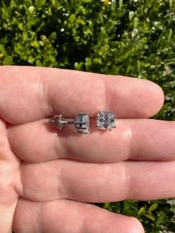 Real Moissanite Stud Earrings Square Asscher Cut 925 Silver Screwbacks 4mm-8mm -Harlem Bling Shop harlembling real moissanite stud earrings square asscher cut 925 silver screwbacks 4mm 8mm 38193.1680292035
