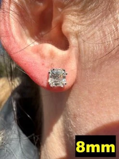 Real Moissanite Stud Earrings Square Asscher Cut 925 Silver Screwbacks 4mm-8mm -Harlem Bling Shop harlembling real moissanite stud earrings square asscher cut 925 silver screwbacks 4mm 8mm 92007.1680292062