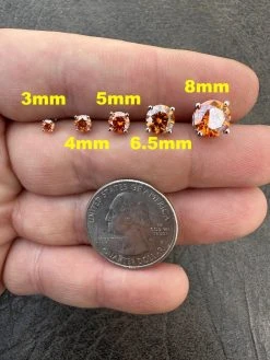 Real Orange Moissanite Screwback Stud Earrings 925 Silver 3-8mm Iced Pass Tester -Harlem Bling Shop harlembling real orange moissanite screwback stud earrings 925 silver 3 8mm iced pass tester 18332.1679340187