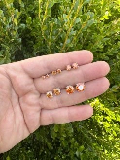 Real Orange Moissanite Screwback Stud Earrings 925 Silver 3-8mm Iced Pass Tester -Harlem Bling Shop harlembling real orange moissanite screwback stud earrings 925 silver 3 8mm iced pass tester 80184.1679340102