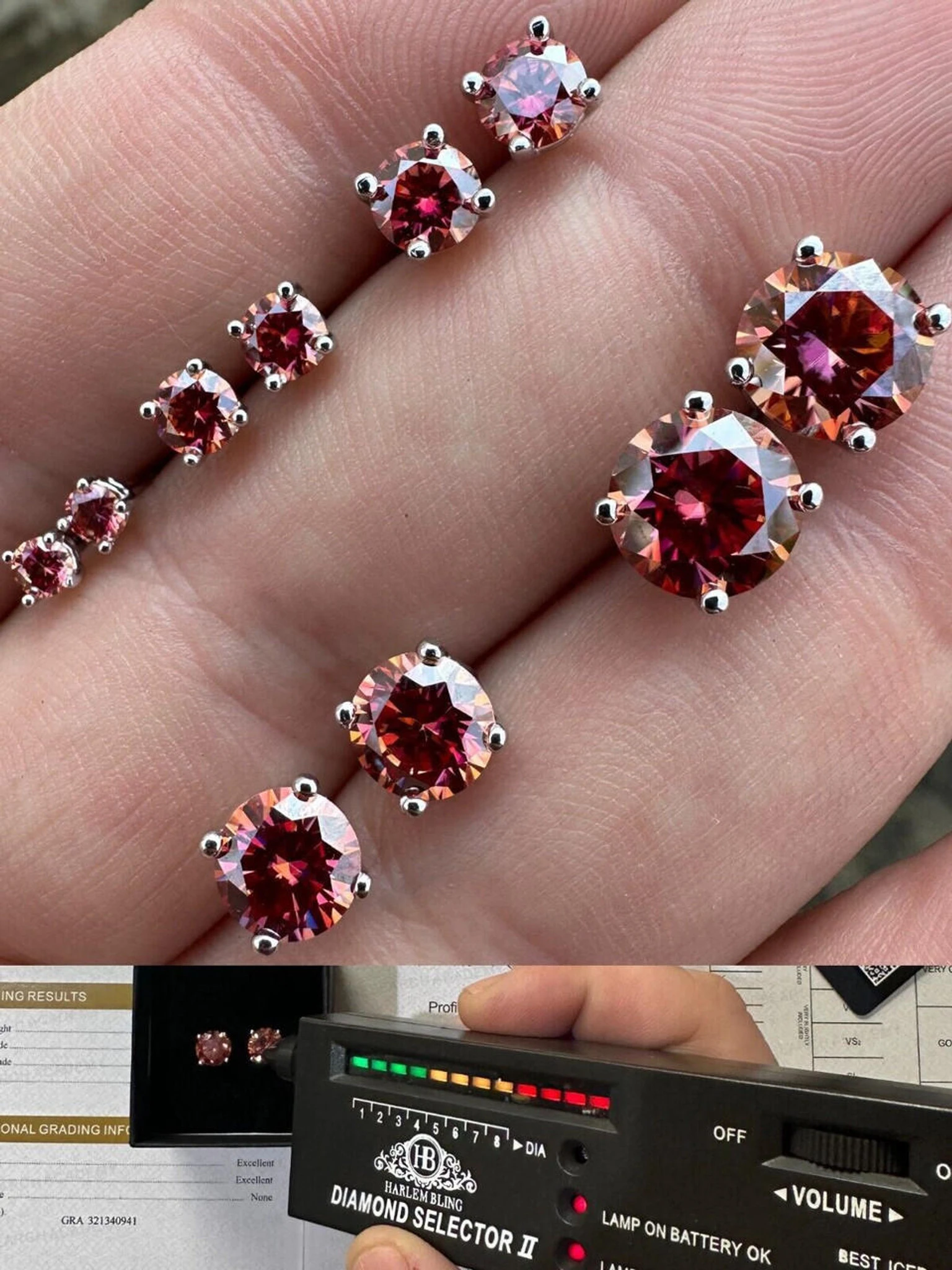 Real Pink Moissanite Screwback Stud Earrings 925 Silver 3-8mm Pass Diamond Test 3 Real Pink Moissanite Screwback Stud Earrings 925 Silver 3-8mm Pass Diamond Test