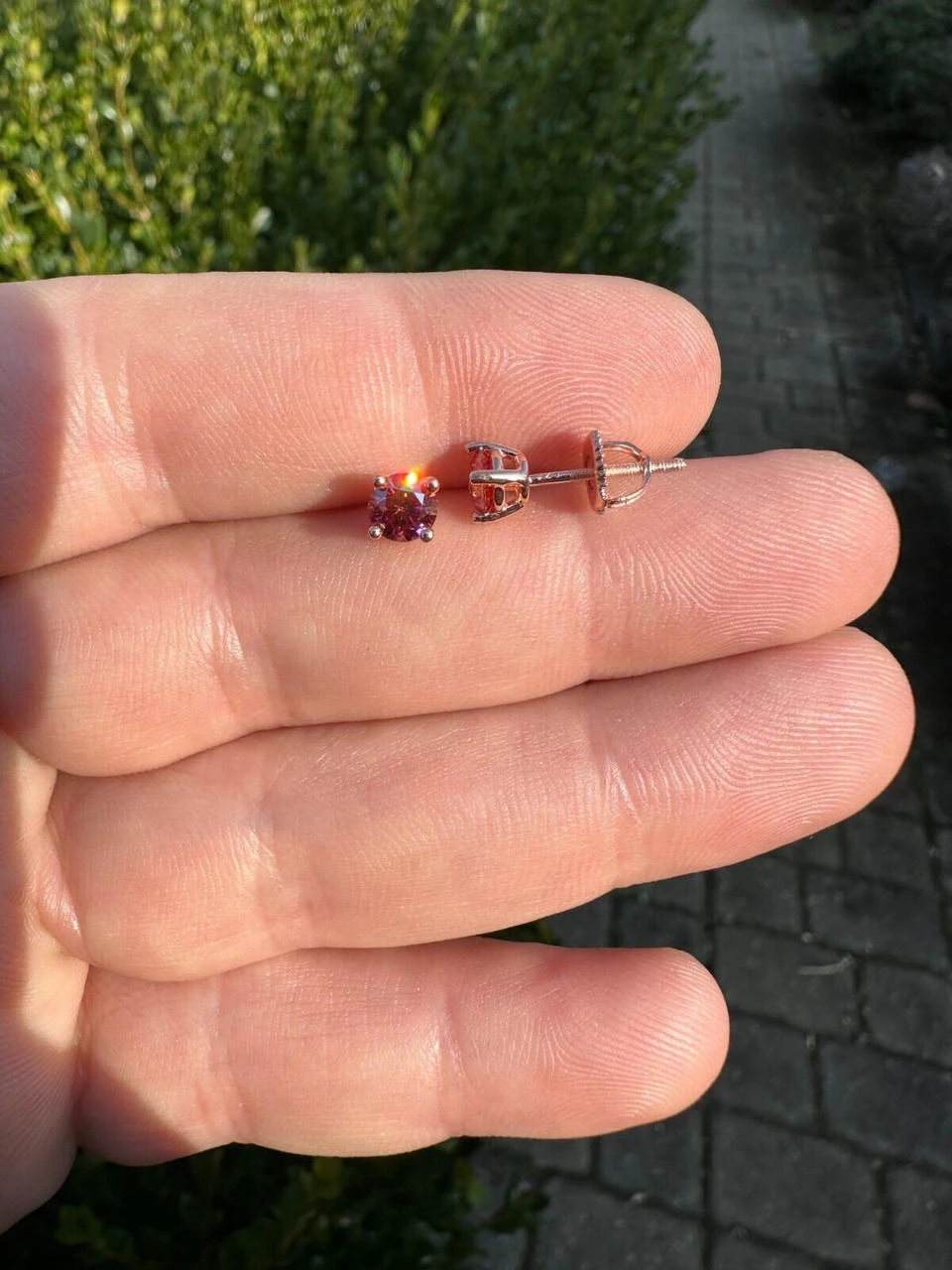 Real Pink Moissanite Stud Earrings 14k Rose Gold 925 Silver Mens Ladies 3-8mm 20 Real Pink Moissanite Stud Earrings 14k Rose Gold 925 Silver Mens Ladies 3-8mm - Image 18