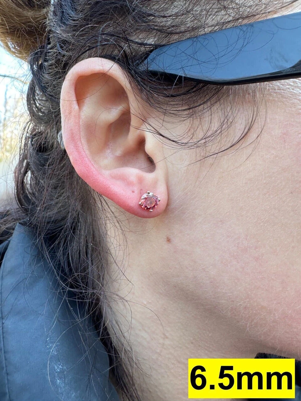 Real Pink Moissanite Stud Earrings 14k Rose Gold 925 Silver Mens Ladies 3-8mm 9 Real Pink Moissanite Stud Earrings 14k Rose Gold 925 Silver Mens Ladies 3-8mm - Image 7