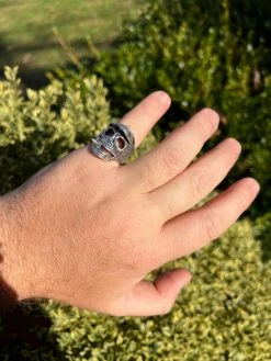 Real Plain Solid 925 Sterling Silver Punk Goth Skull Smoking Cigar/Joint Ring -Harlem Bling Shop harlembling real plain solid 925 sterling silver punk goth skull smoking cigarjoint ring 51714.1672851607