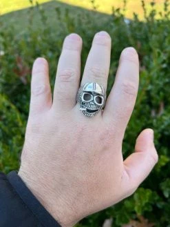 Real Plain Solid 925 Sterling Silver Punk Goth Skull Smoking Cigar/Joint Ring -Harlem Bling Shop harlembling real plain solid 925 sterling silver punk goth skull smoking cigarjoint ring 54359.1672851562