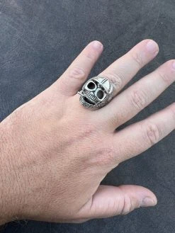 Real Plain Solid 925 Sterling Silver Punk Goth Skull Smoking Cigar/Joint Ring -Harlem Bling Shop harlembling real plain solid 925 sterling silver punk goth skull smoking cigarjoint ring 73624.1672851656