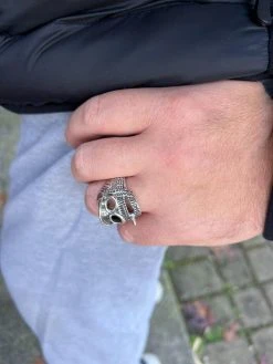 Real Plain Solid 925 Sterling Silver Punk Goth Skull Smoking Cigar/Joint Ring -Harlem Bling Shop harlembling real plain solid 925 sterling silver punk goth skull smoking cigarjoint ring 74380.1672851676