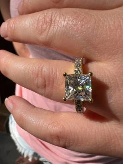 Real Princess Cut MOISSANITE Engagement Promise Ring 14k Gold Plated 925 Silver 16 Real Princess Cut MOISSANITE Engagement Promise Ring 14k Gold Plated 925 Silver -Harlem Bling Shop harlembling real princess cut moissanite engagement promise ring 14k gold plated 925 silver 28416.1664300058