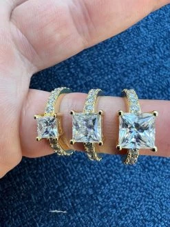 Real Princess Cut MOISSANITE Engagement Promise Ring 14k Gold Plated 925 Silver 18 Real Princess Cut MOISSANITE Engagement Promise Ring 14k Gold Plated 925 Silver -Harlem Bling Shop harlembling real princess cut moissanite engagement promise ring 14k gold plated 925 silver 89919.1664301228