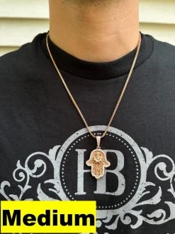 Real Rose Gold & 925 Sterling Silver Hamsa Evil Eye Hand Iced MOISSANITE Pendant 28 Real Rose Gold & 925 Sterling Silver Hamsa Evil Eye Hand Iced MOISSANITE Pendant -Harlem Bling Shop harlembling real rose gold and 925 sterling silver hamsa evil eye hand iced moissanite pendant 06602.1694222462