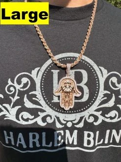 Real Rose Gold & 925 Sterling Silver Hamsa Evil Eye Hand Iced MOISSANITE Pendant 26 Real Rose Gold & 925 Sterling Silver Hamsa Evil Eye Hand Iced MOISSANITE Pendant -Harlem Bling Shop harlembling real rose gold and 925 sterling silver hamsa evil eye hand iced moissanite pendant 08917.1694222426