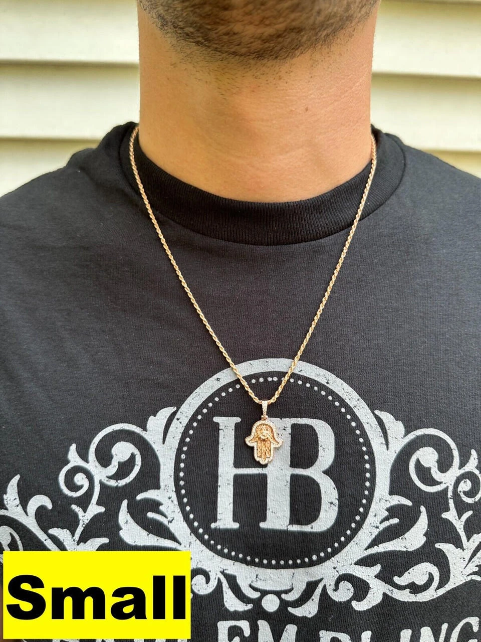 Real Rose Gold & 925 Sterling Silver Hamsa Evil Eye Hand Iced MOISSANITE Pendant 15 Real Rose Gold & 925 Sterling Silver Hamsa Evil Eye Hand Iced MOISSANITE Pendant - Image 13