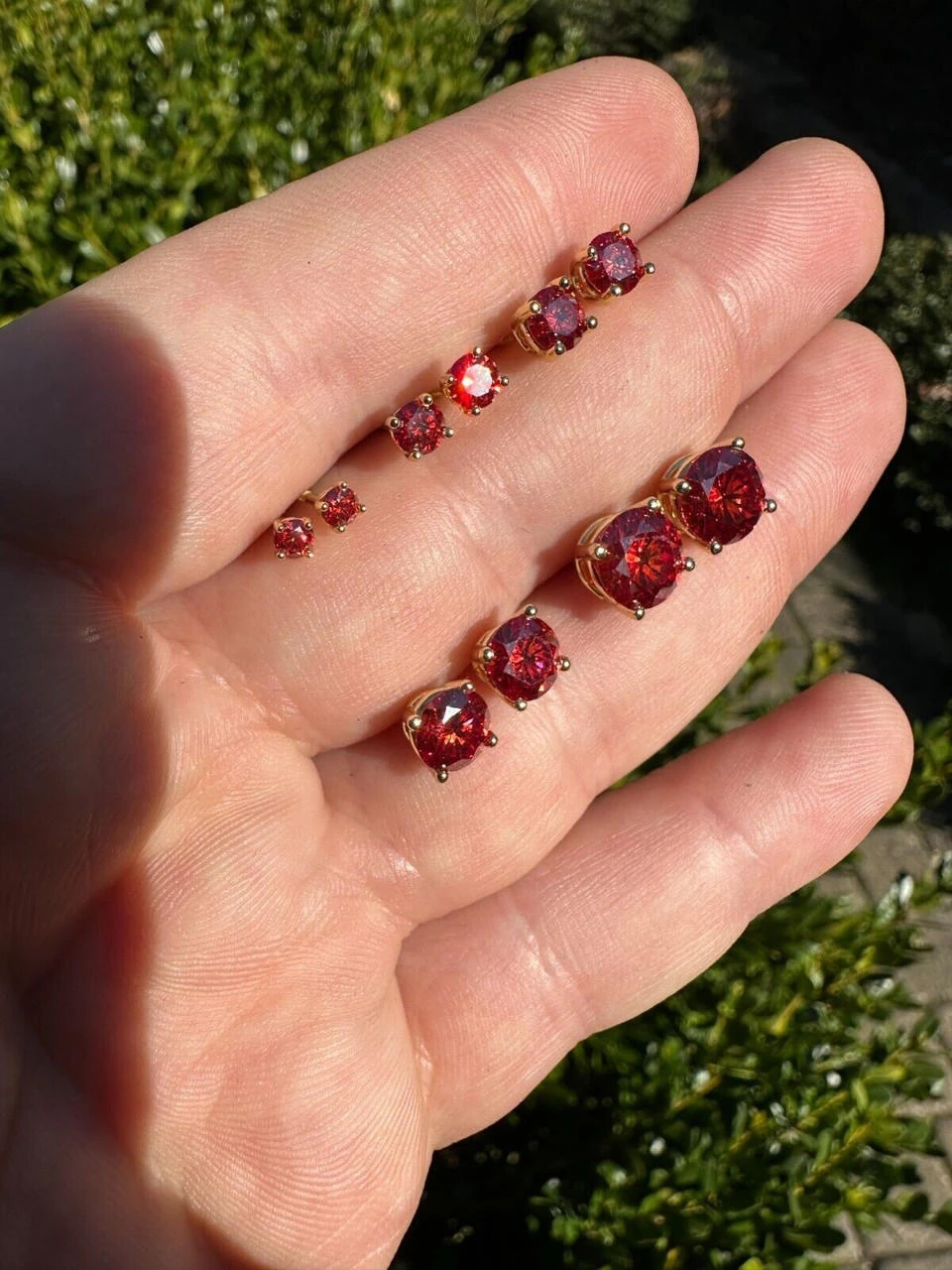 Real Ruby Red Moissanite Screwback Stud Earrings 14k Gold Over 925 Silver 3-8mm 18 Real Ruby Red Moissanite Screwback Stud Earrings 14k Gold Over 925 Silver 3-8mm - Image 16