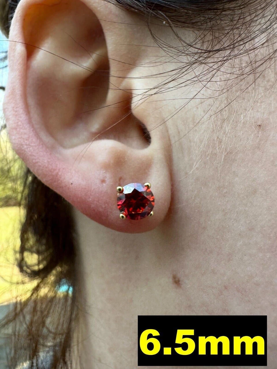 Real Ruby Red Moissanite Screwback Stud Earrings 14k Gold Over 925 Silver 3-8mm 15 Real Ruby Red Moissanite Screwback Stud Earrings 14k Gold Over 925 Silver 3-8mm - Image 13