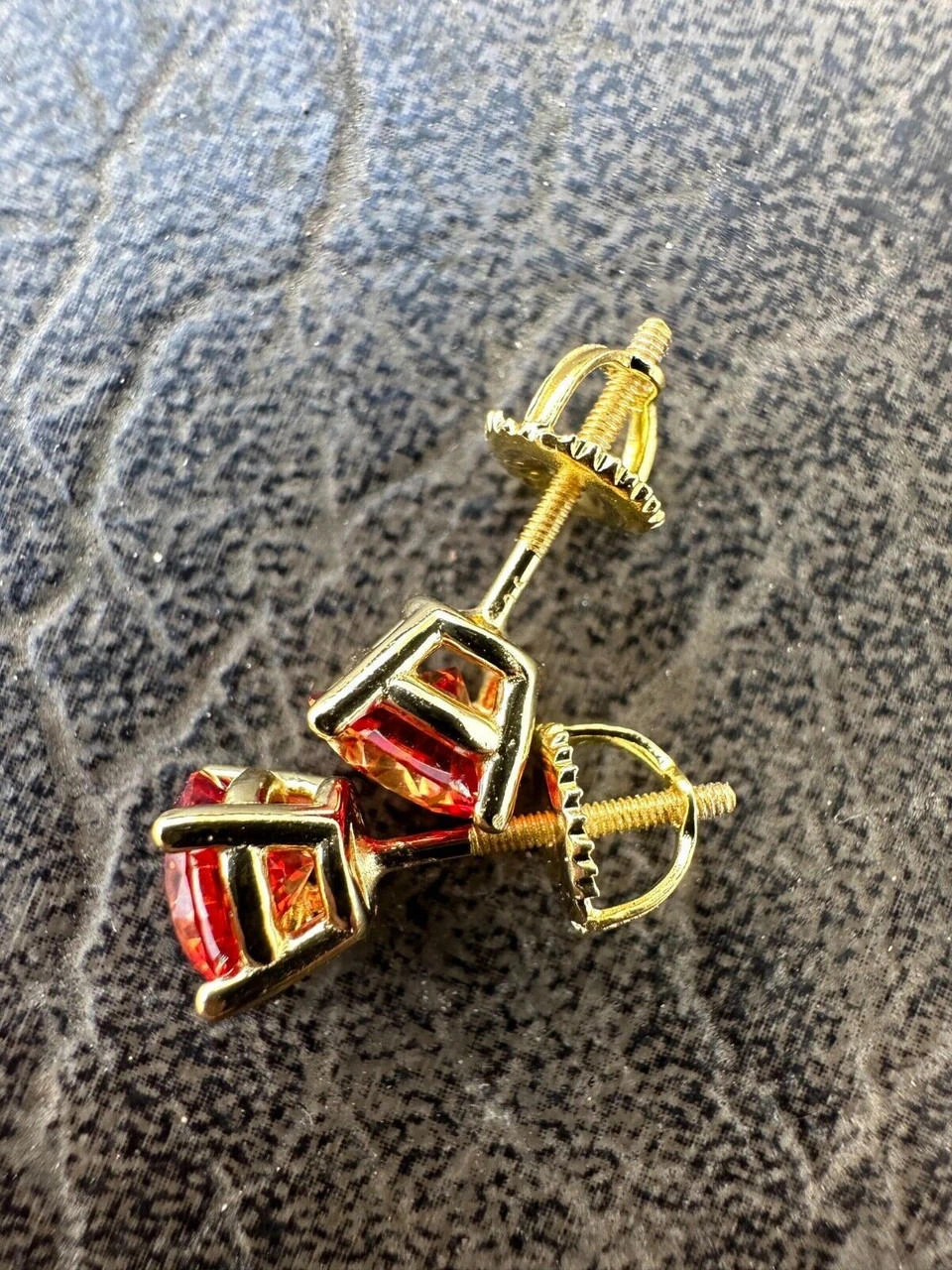 Real Ruby Red Moissanite Screwback Stud Earrings 14k Gold Over 925 Silver 3-8mm 8 Real Ruby Red Moissanite Screwback Stud Earrings 14k Gold Over 925 Silver 3-8mm - Image 6