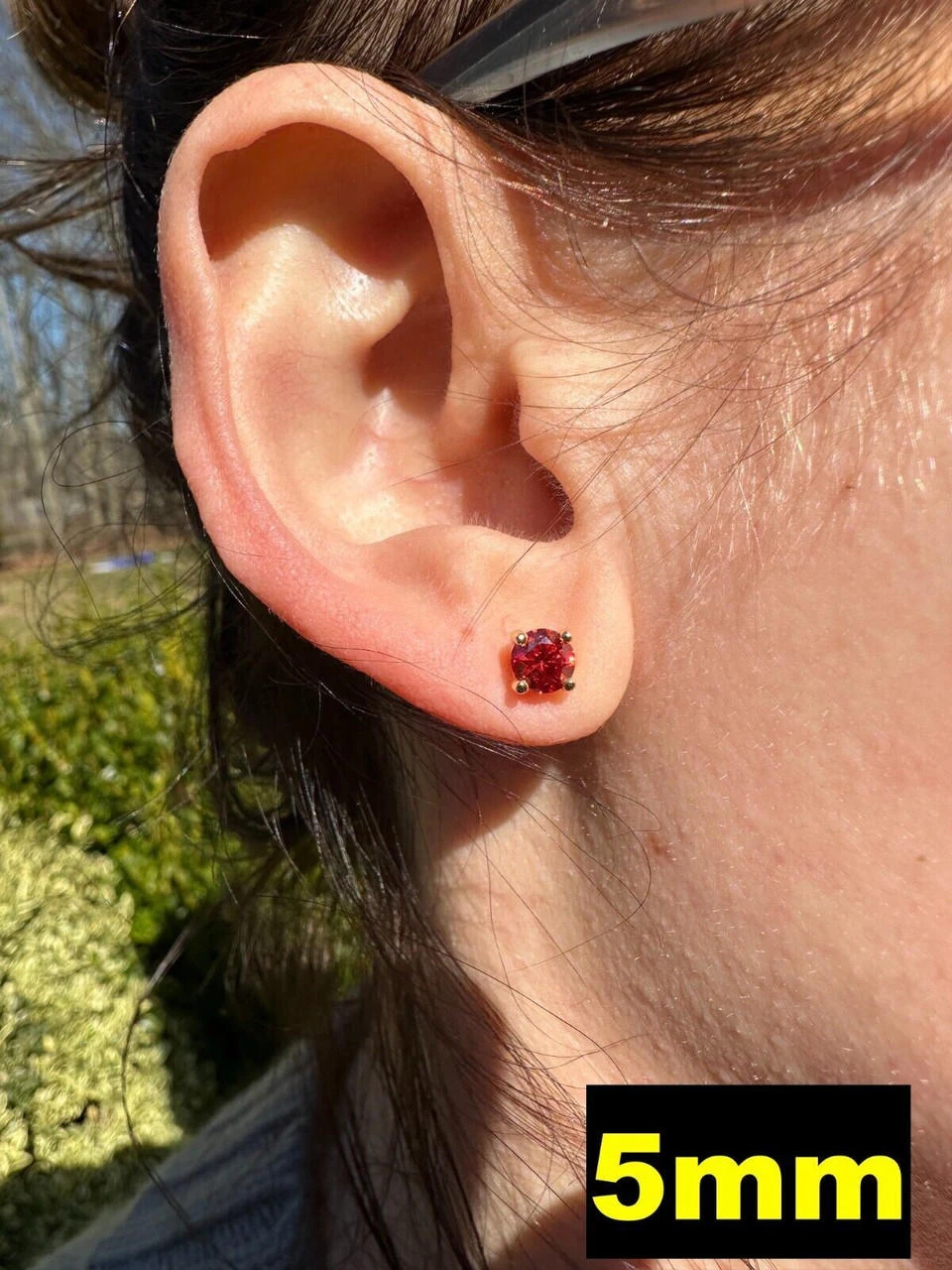 Real Ruby Red Moissanite Screwback Stud Earrings 14k Gold Over 925 Silver 3-8mm 14 Real Ruby Red Moissanite Screwback Stud Earrings 14k Gold Over 925 Silver 3-8mm - Image 12