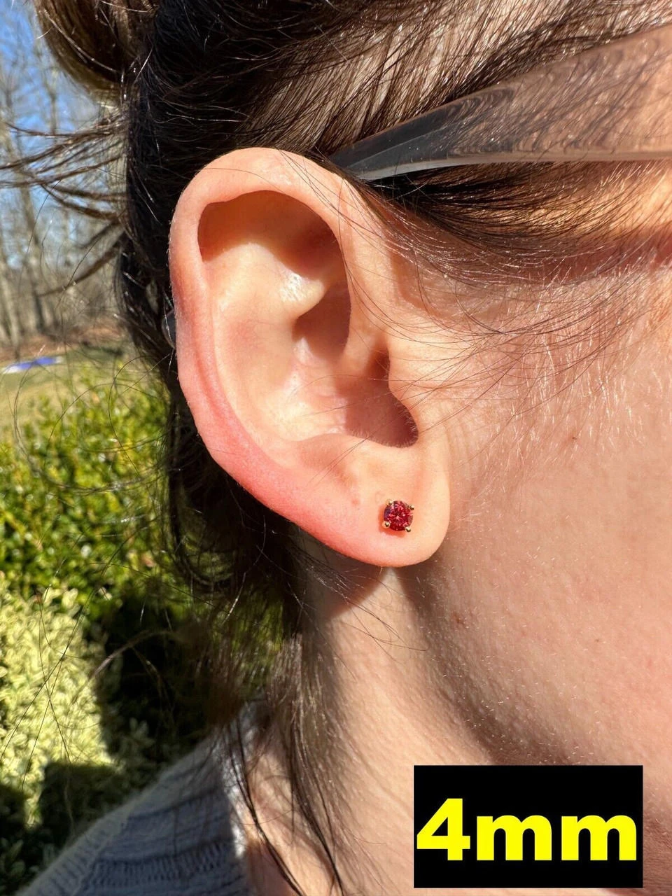 Real Ruby Red Moissanite Screwback Stud Earrings 14k Gold Over 925 Silver 3-8mm 12 Real Ruby Red Moissanite Screwback Stud Earrings 14k Gold Over 925 Silver 3-8mm - Image 10