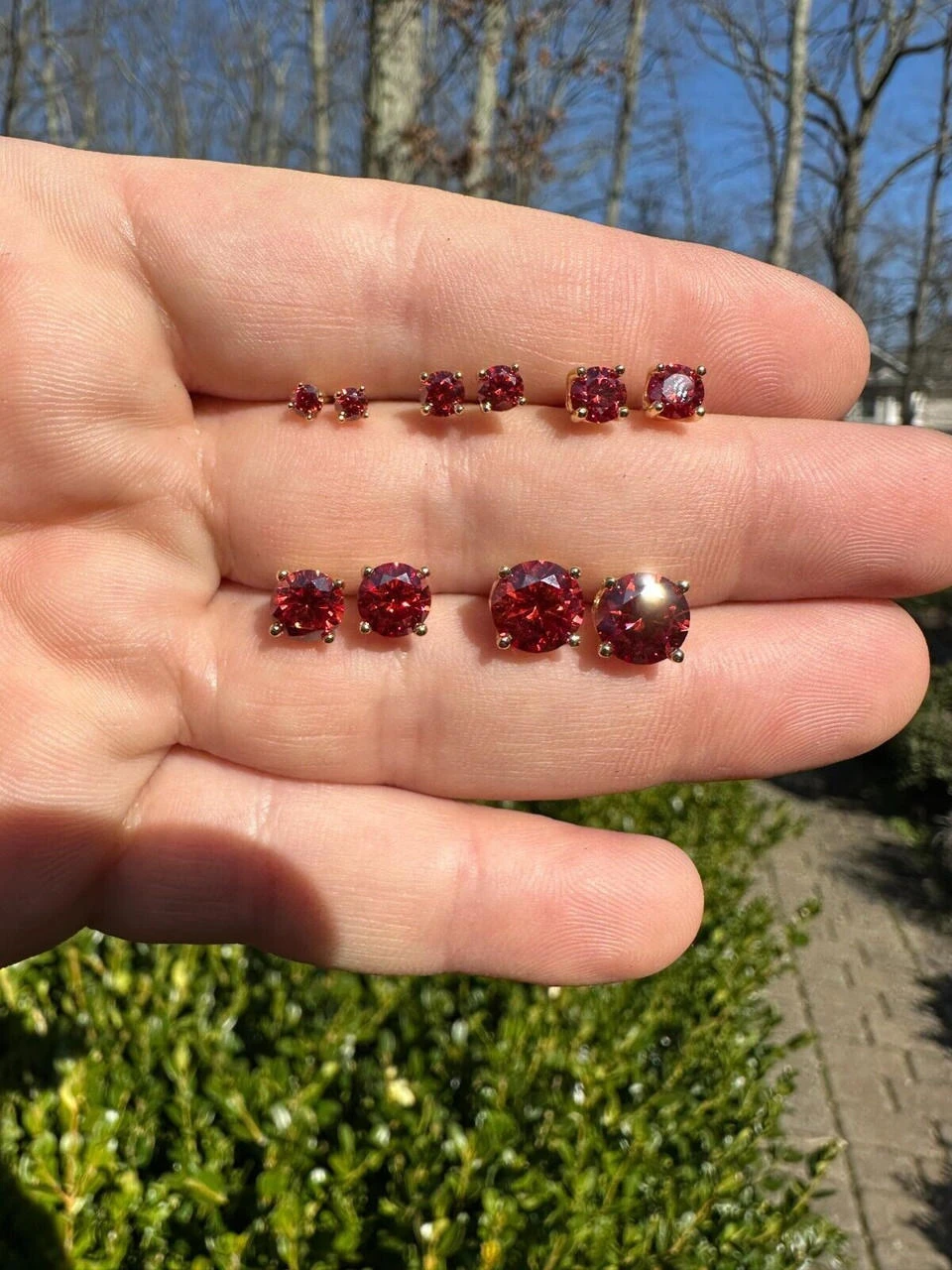 Real Ruby Red Moissanite Screwback Stud Earrings 14k Gold Over 925 Silver 3-8mm 20 Real Ruby Red Moissanite Screwback Stud Earrings 14k Gold Over 925 Silver 3-8mm - Image 18