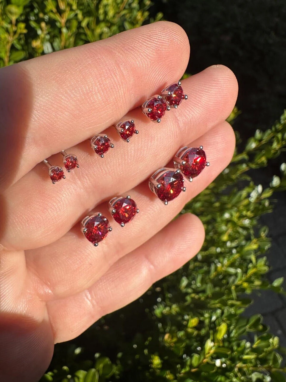 Real Ruby Red Moissanite Screwback Stud Earrings 925 Silver 3-8mm Iced Pass Test 22 Real Ruby Red Moissanite Screwback Stud Earrings 925 Silver 3-8mm Iced Pass Test - Image 20