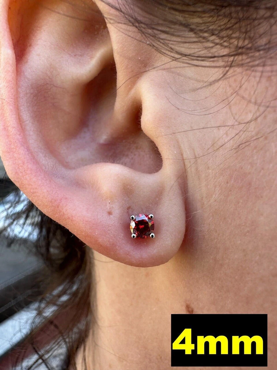 Real Ruby Red Moissanite Screwback Stud Earrings 925 Silver 3-8mm Iced Pass Test 11 Real Ruby Red Moissanite Screwback Stud Earrings 925 Silver 3-8mm Iced Pass Test - Image 9