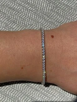 Real Silver 2mm Tennis Bracelet MOISSANITE Pass Diamond Tester Mens Ladies Iced -Harlem Bling Shop harlembling real silver 2mm tennis bracelet moissanite pass diamond tester mens ladies iced 35410.1665671620