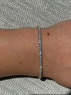 Real Silver 2mm Tennis Bracelet MOISSANITE Pass Diamond Tester Mens Ladies Iced -Harlem Bling Shop harlembling real silver 2mm tennis bracelet moissanite pass diamond tester mens ladies iced 65156.1664382239