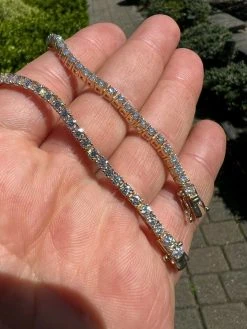 Real Solid 10k Gold 3mm Moissanite Tennis Chain Bracelet - Passes Diamond Tester 21 Real Solid 10k Gold 3mm Moissanite Tennis Chain Bracelet - Passes Diamond Tester -Harlem Bling Shop harlembling real solid 10k gold 3mm moissanite tennis chain bracelet passes diamond tester 47061.1664357189