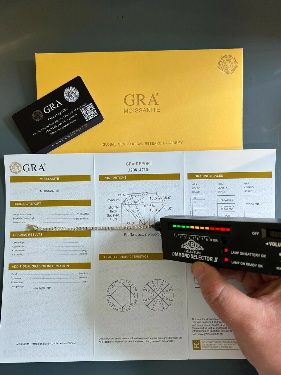 Real Solid 10k Gold 3mm Moissanite Tennis Chain Bracelet - Passes Diamond Tester 8 Real Solid 10k Gold 3mm Moissanite Tennis Chain Bracelet - Passes Diamond Tester - Image 6