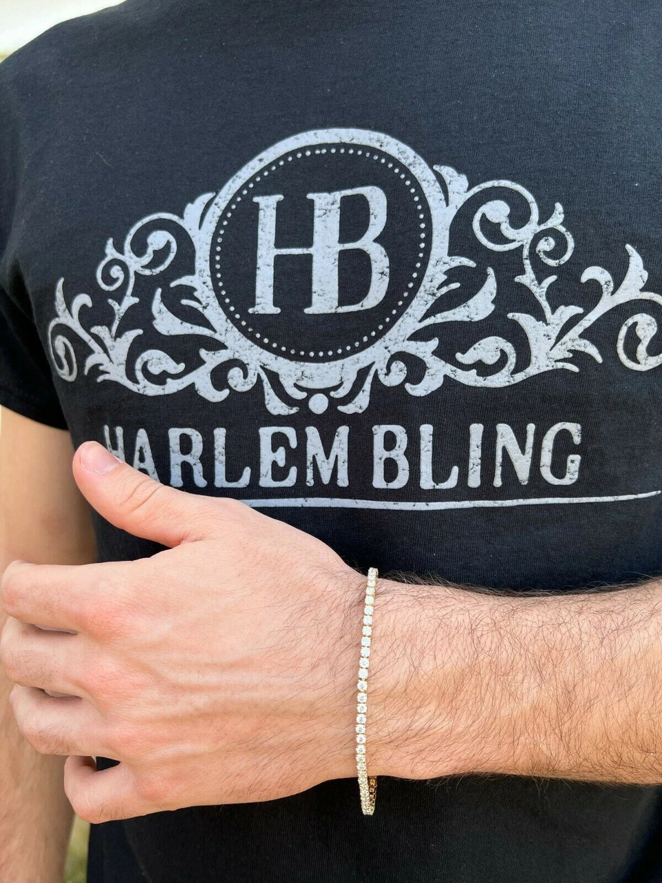 Real Solid 10k Gold 3mm Moissanite Tennis Chain Bracelet - Passes Diamond Tester 6 Real Solid 10k Gold 3mm Moissanite Tennis Chain Bracelet - Passes Diamond Tester - Image 4