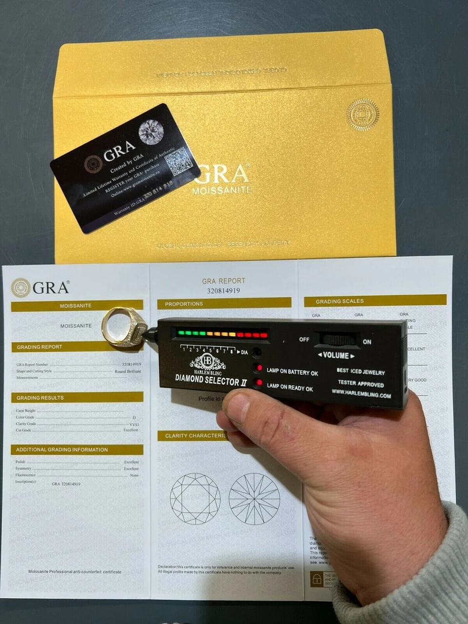 Real Solid 10k Gold Men's Hip Hop Iced Moissanite Ring - Passes Diamond Tester 5 Real Solid 10k Gold Men's Hip Hop Iced Moissanite Ring - Passes Diamond Tester - Image 3