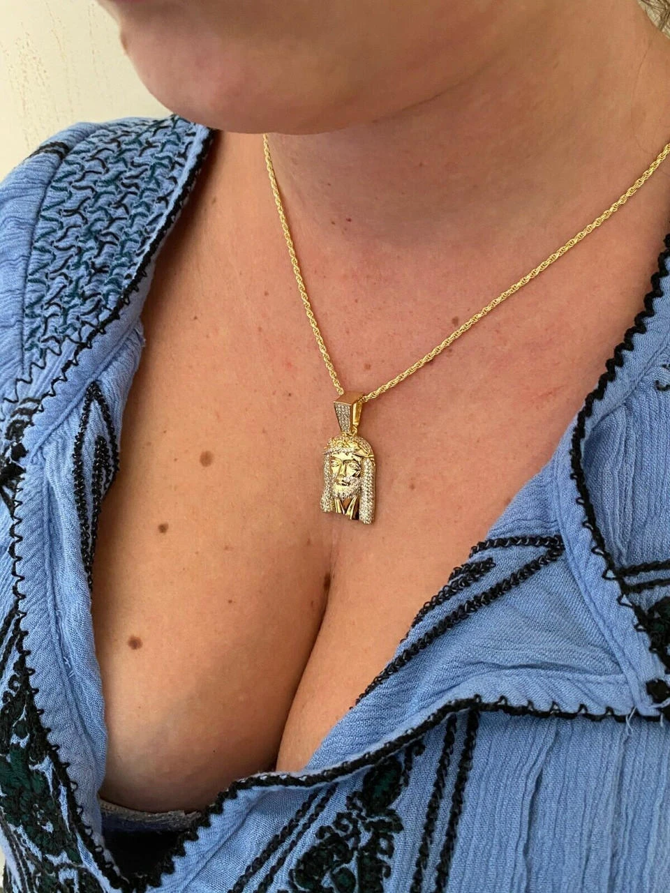 Real Solid 10k Yellow Gold Moissanite Jesus Piece Pendant Iced Hip Hop Necklace 11 Real Solid 10k Yellow Gold Moissanite Jesus Piece Pendant Iced Hip Hop Necklace - Image 9
