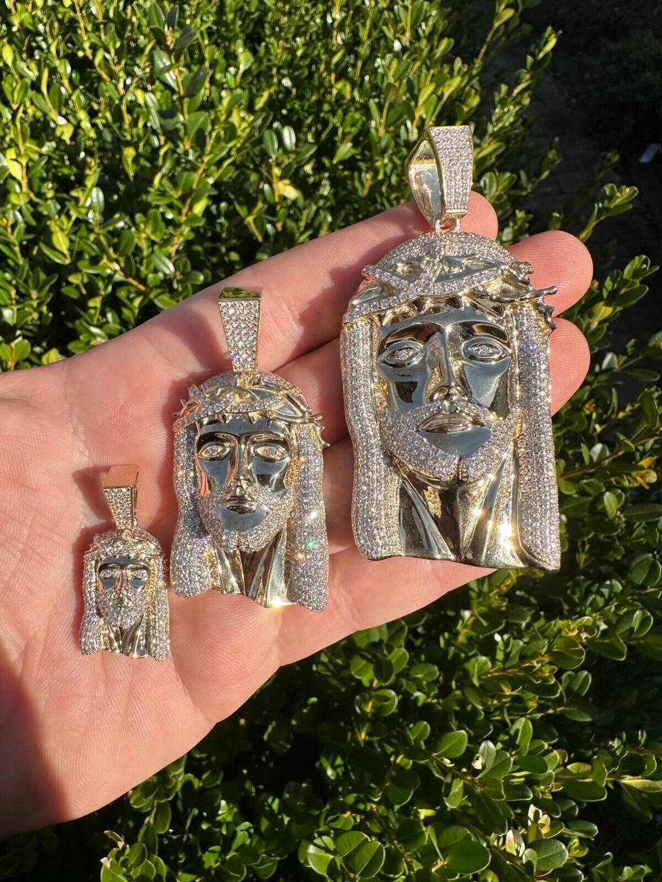 Real Solid 10k Yellow Gold Moissanite Jesus Piece Pendant Iced Hip Hop Necklace 14 Real Solid 10k Yellow Gold Moissanite Jesus Piece Pendant Iced Hip Hop Necklace - Image 12