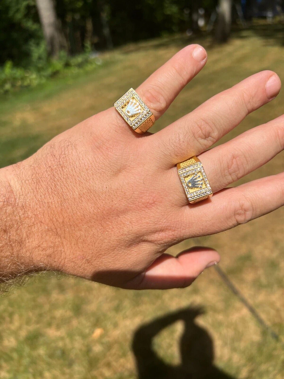 Real Solid 14k Gold Vermeil 925 Sterling Silver Iced Out Crown Diamond Pinky Ring Hip Hop 8 Real Solid 14k Gold Vermeil 925 Sterling Silver Iced Out Crown Diamond Pinky Ring Hip Hop - Image 6