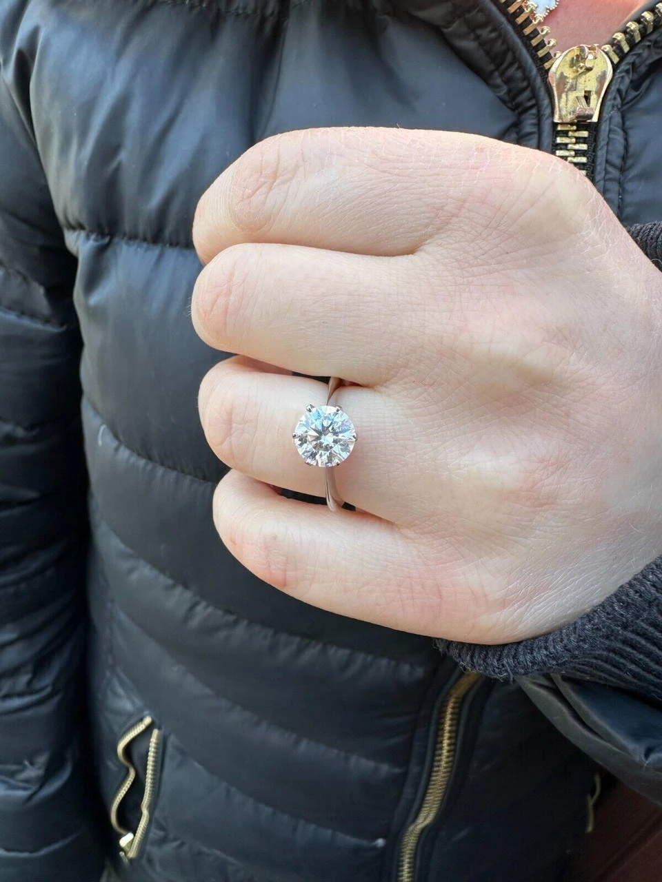 Real SolId 14k White Gold 2ct 8mm VVS D Moissanite Engagement Solitaire Ring 13 Real SolId 14k White Gold 2ct 8mm VVS D Moissanite Engagement Solitaire Ring - Image 11