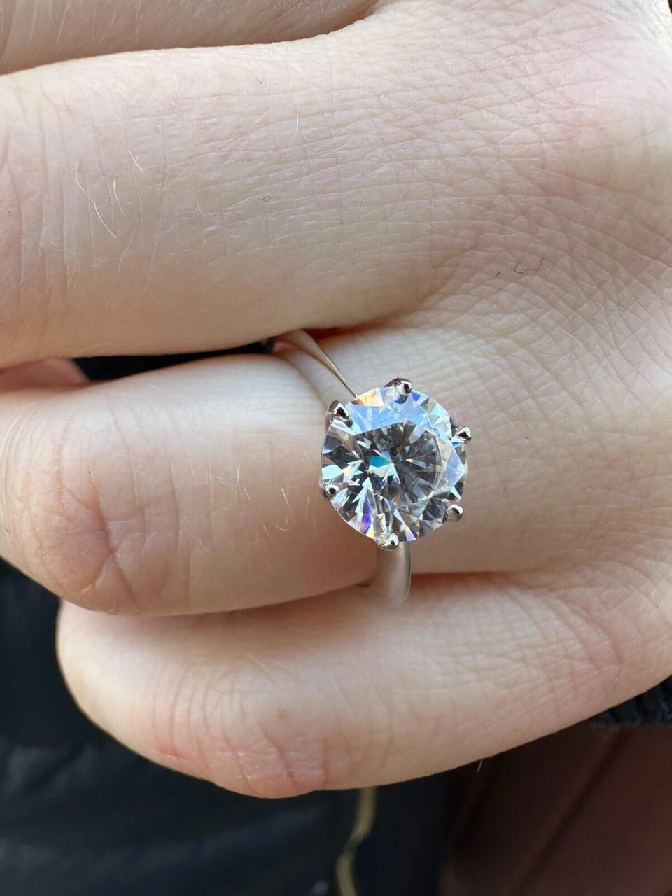 Real SolId 14k White Gold 2ct 8mm VVS D Moissanite Engagement Solitaire Ring 14 Real SolId 14k White Gold 2ct 8mm VVS D Moissanite Engagement Solitaire Ring - Image 12