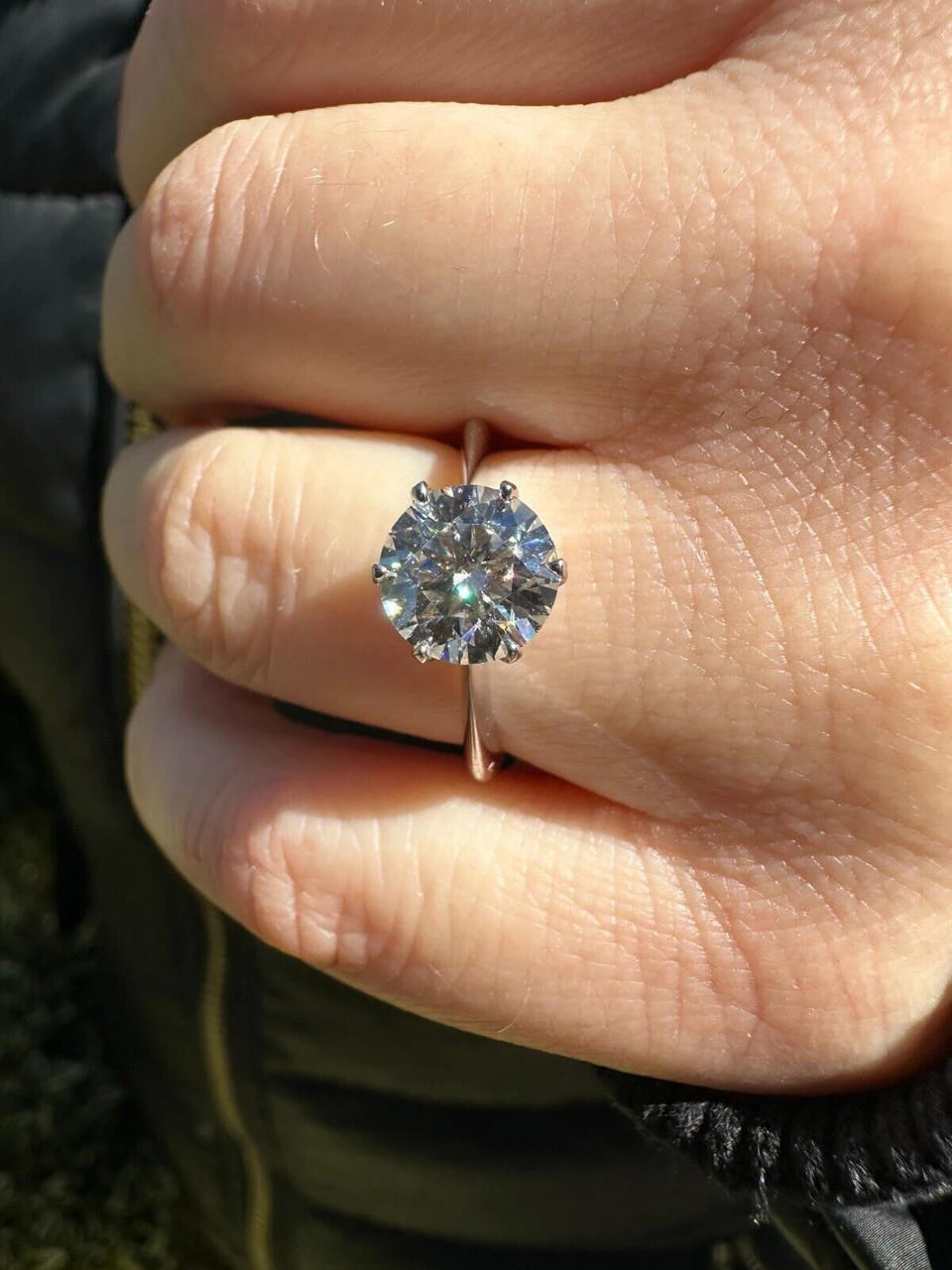 Real SolId 14k White Gold 2ct 8mm VVS D Moissanite Engagement Solitaire Ring 15 Real SolId 14k White Gold 2ct 8mm VVS D Moissanite Engagement Solitaire Ring - Image 13