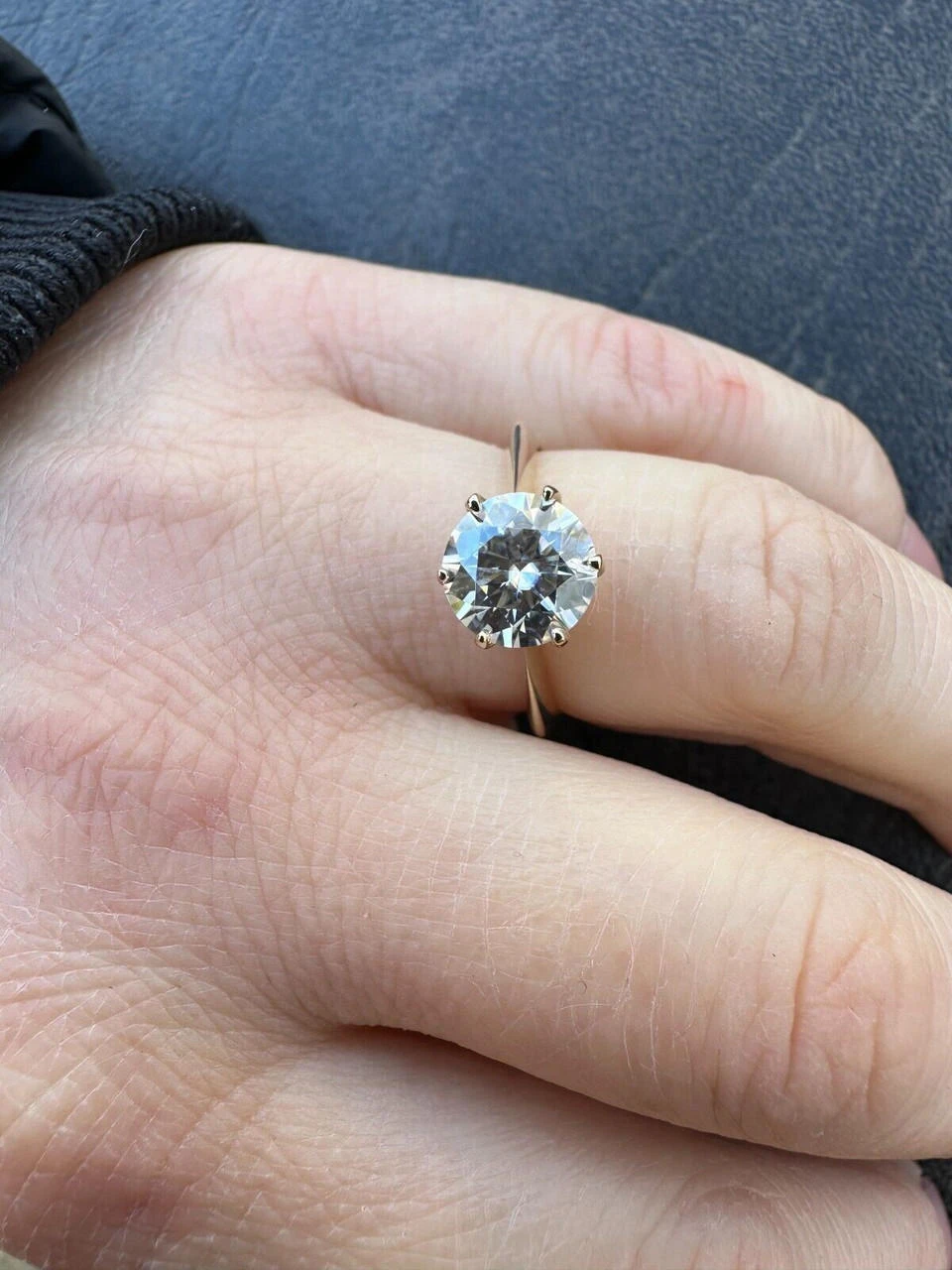 Real SolId 14k White Gold 2ct 8mm VVS D Moissanite Engagement Solitaire Ring 16 Real SolId 14k White Gold 2ct 8mm VVS D Moissanite Engagement Solitaire Ring - Image 14