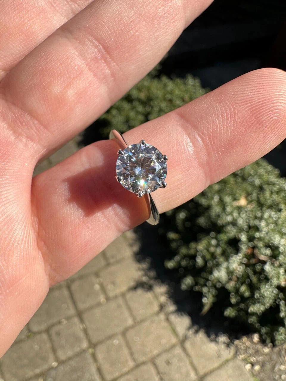 Real SolId 14k White Gold 2ct 8mm VVS D Moissanite Engagement Solitaire Ring 10 Real SolId 14k White Gold 2ct 8mm VVS D Moissanite Engagement Solitaire Ring - Image 8