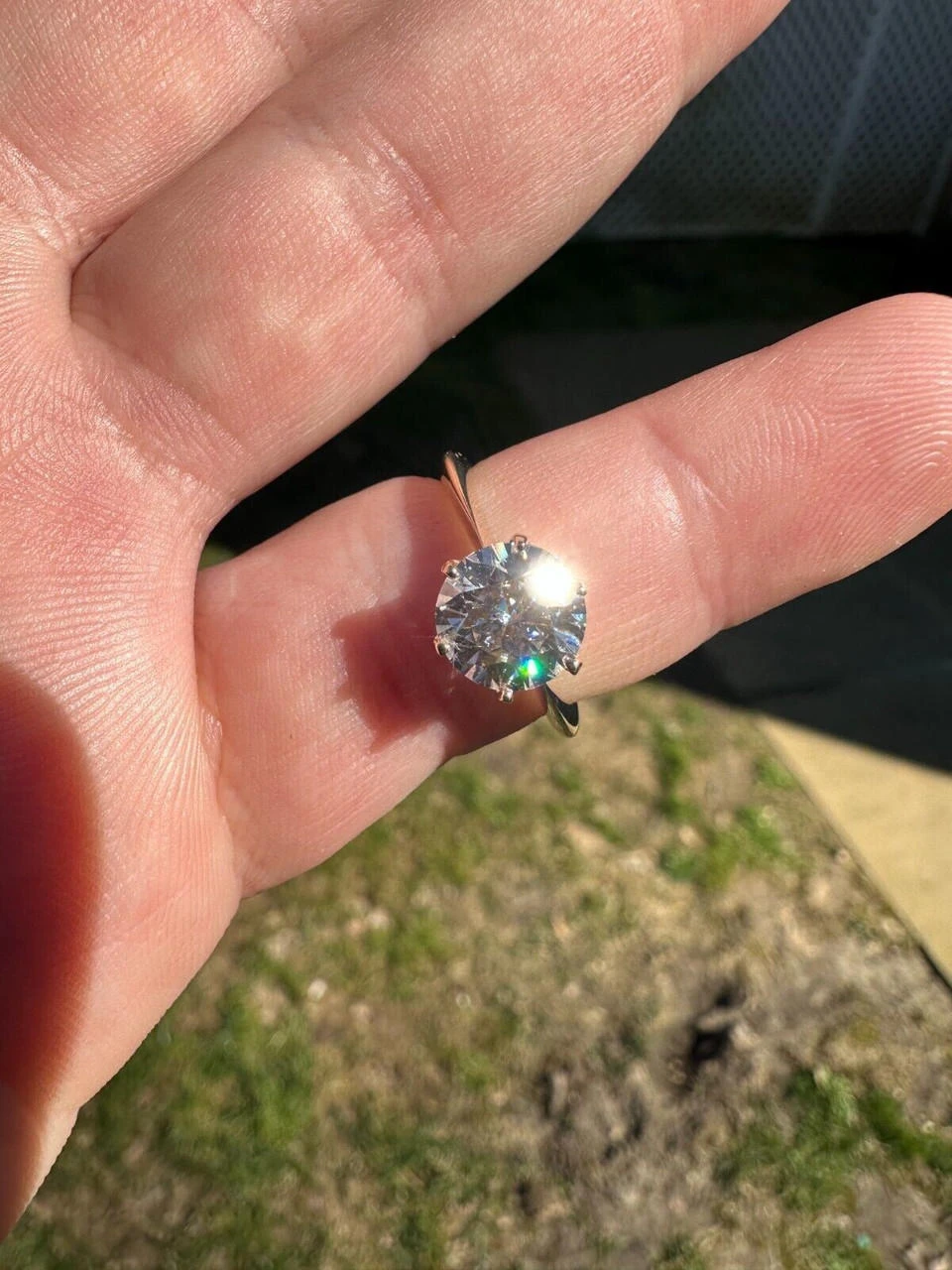 Real Solid 14k Yellow Gold 2ct 8mm VVS D Moissanite Engagement Solitaire Ring 5 Real Solid 14k Yellow Gold 2ct 8mm VVS D Moissanite Engagement Solitaire Ring - Image 3