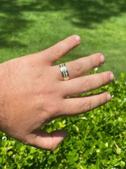 Real Solid 925 Silver 14k Gold Vermeil Diamond Ring Iced Pinky Or Wedding Band -Harlem Bling Shop harlembling real solid 925 silver 14k gold vermeil diamond ring iced pinky or wedding band 25400.1664384581