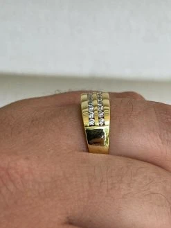 Real Solid 925 Silver 14k Gold Vermeil Diamond Ring Iced Pinky Or Wedding Band -Harlem Bling Shop harlembling real solid 925 silver 14k gold vermeil diamond ring iced pinky or wedding band 35422.1664381139