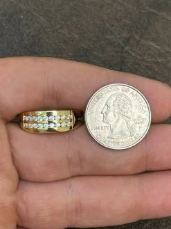 Real Solid 925 Silver 14k Gold Vermeil Diamond Ring Iced Pinky Or Wedding Band -Harlem Bling Shop harlembling real solid 925 silver 14k gold vermeil diamond ring iced pinky or wedding band 36470.1664383560