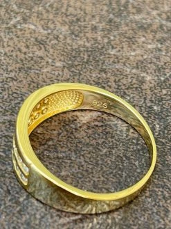 Real Solid 925 Silver 14k Gold Vermeil Diamond Ring Iced Pinky Or Wedding Band -Harlem Bling Shop harlembling real solid 925 silver 14k gold vermeil diamond ring iced pinky or wedding band 41959.1664387231