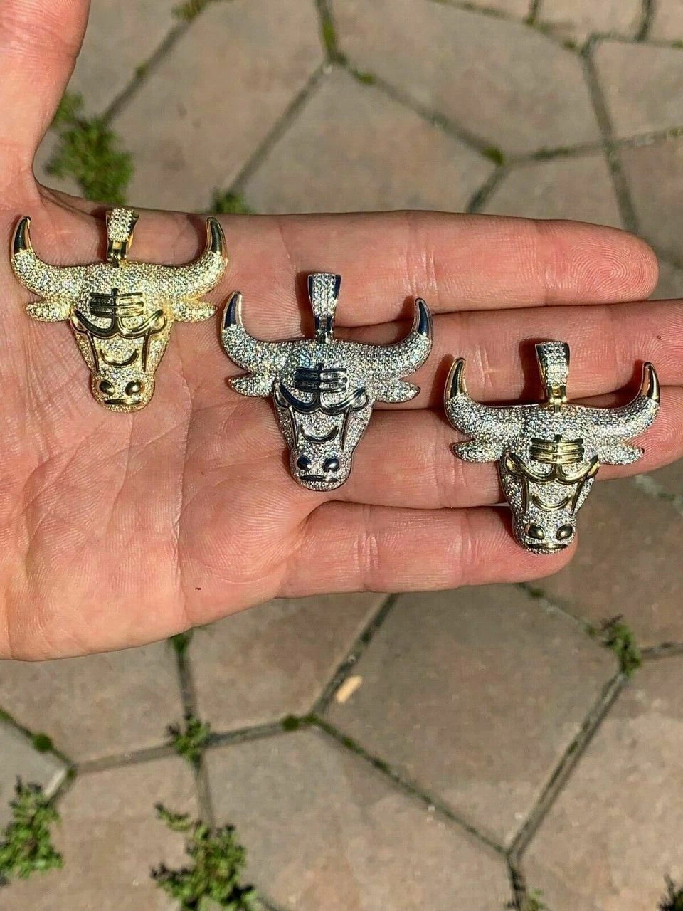 Real Solid 925 Silver Chicago Bulls Iced Pendant Chain 1.5x1.5" Icy Jordan Piece 8 Real Solid 925 Silver Chicago Bulls Iced Pendant Chain 1.5x1.5" Icy Jordan Piece - Image 6