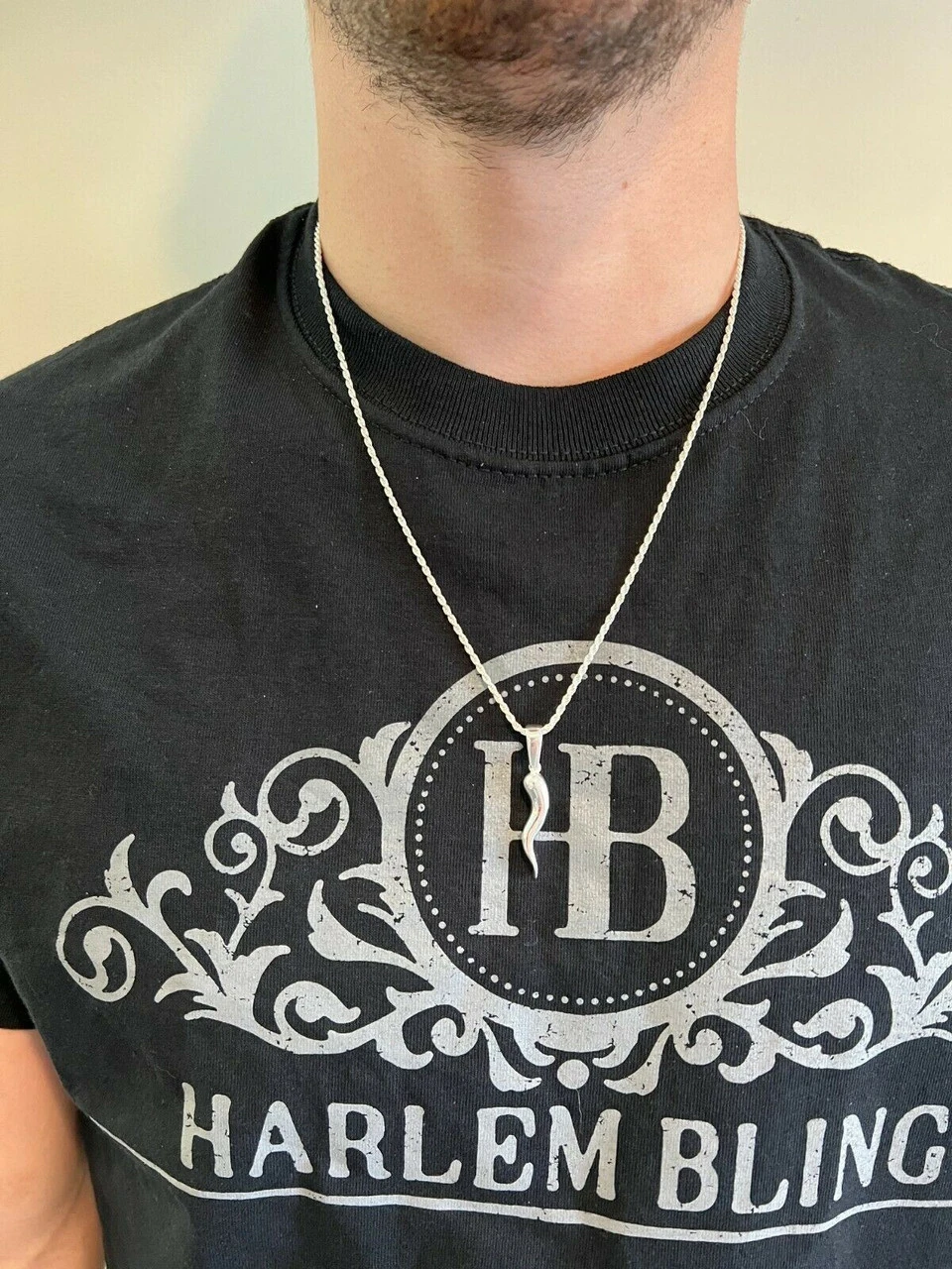 Real Solid 925 Silver / Gold Italian Cornicello Horn Pepper Pendant Necklace 3 Real Solid 925 Silver / Gold Italian Cornicello Horn Pepper Pendant Necklace - Image 2