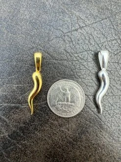 Real Solid 925 Silver / Gold Italian Cornicello Horn Pepper Pendant Necklace 17 Real Solid 925 Silver / Gold Italian Cornicello Horn Pepper Pendant Necklace -Harlem Bling Shop harlembling real solid 925 silver gold italian cornicello horn pepper pendant necklace 37707.1664361305