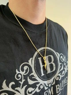 Real Solid 925 Silver / Gold Italian Cornicello Horn Pepper Pendant Necklace 22 Real Solid 925 Silver / Gold Italian Cornicello Horn Pepper Pendant Necklace -Harlem Bling Shop harlembling real solid 925 silver gold italian cornicello horn pepper pendant necklace 44887.1664362793