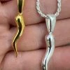 Real Solid 925 Silver / Gold Italian Cornicello Horn Pepper Pendant Necklace 1 Real Solid 925 Silver / Gold Italian Cornicello Horn Pepper Pendant Necklace -Harlem Bling Shop harlembling real solid 925 silver gold italian cornicello horn pepper pendant necklace 60495.1664356008