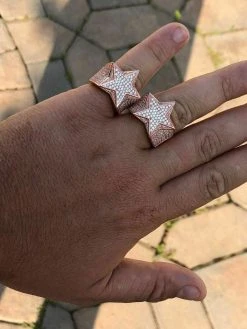REAL Solid 925 Silver Hip Hop 3D Super STAR Diamond Pinky RING Rose Gold ICY 15 REAL Solid 925 Silver Hip Hop 3D Super STAR Diamond Pinky RING Rose Gold ICY -Harlem Bling Shop harlembling real solid 925 silver hip hop 3d super star diamond pinky ring rose gold icy 93633.1664371308